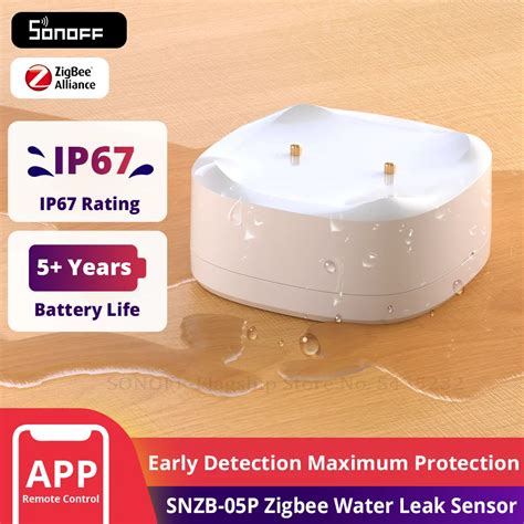 Sonoff Snzb P Zigbee Water Leak Sensor Leaking And Dripping