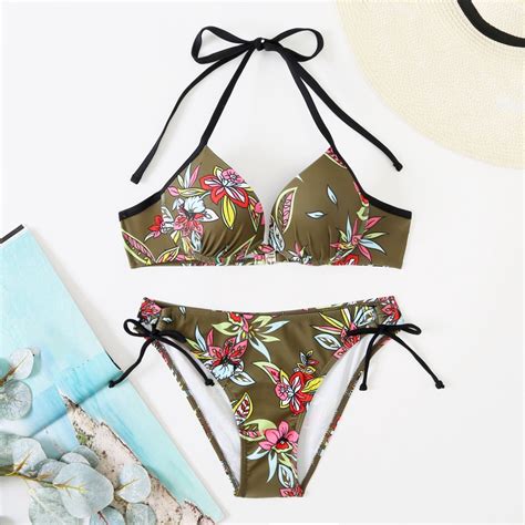 【locafollow】 Women Bandeau Bandage Bikini Set Push Up Brazilian Elegant