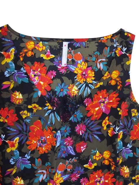 Blancheporte Ladies Clothing Blancheporte Black Floral Print Vest