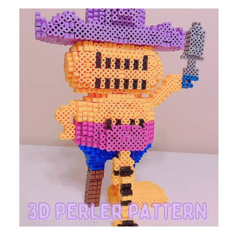 Instant Download 3d Perler Beads Pattern Lazy Cute Cat Etsy