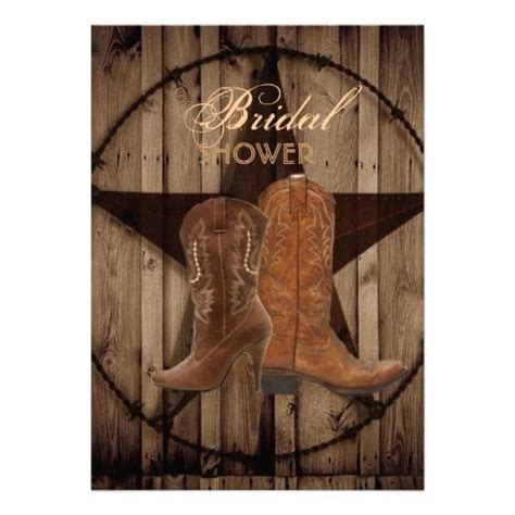 Cowboy Boots Western Country Bridal Shower Invitation Zazzle