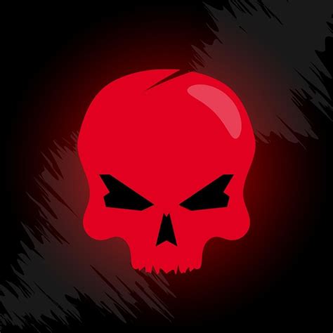 Premium Vector Red Skull Danger Sign Dead Face