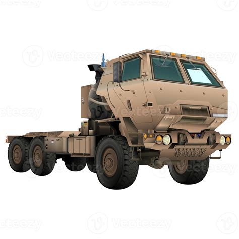 Military truck in realistic style. M142 High Mobility Artillery Rocket