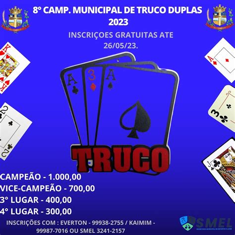 Esta é a última semana para se inscrever no Campeonato de Truco de