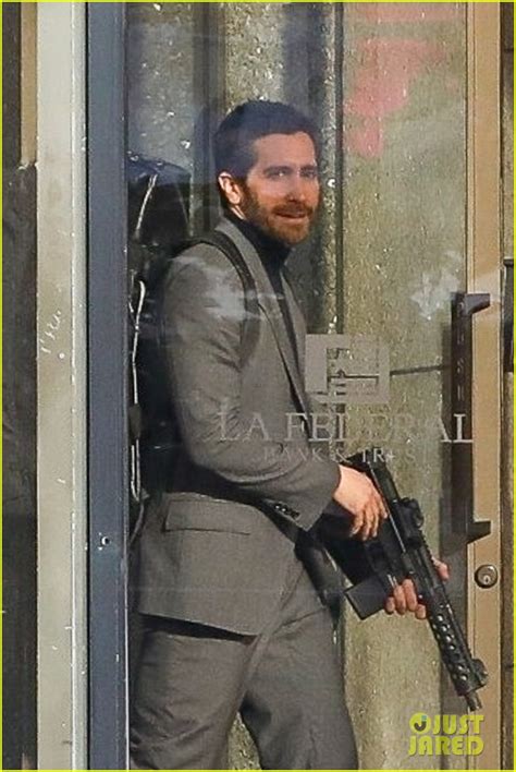 Jake Gyllenhaal Suits Up While Filming Bank Robbery Scene for ...