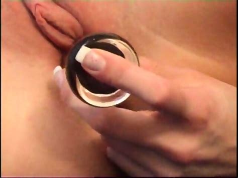 Glass Dildo In Her Arse