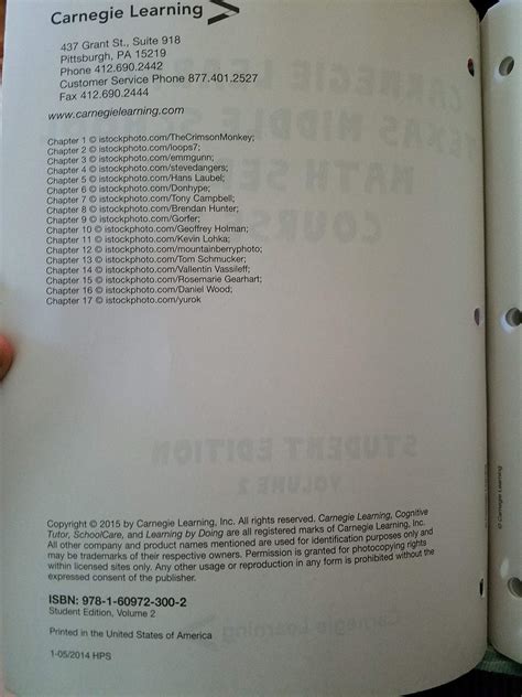 Carnegie Learning Answer Key 8th Grade 3