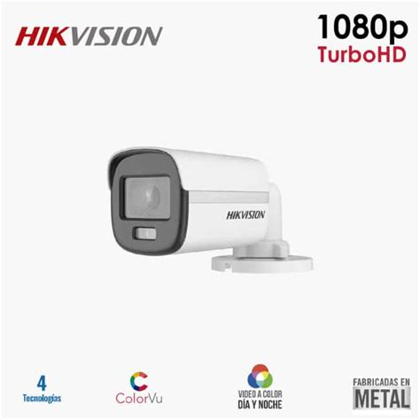 Mini cámara Hikvision tipo Bala Metálica lente fijo ColorVu 2 MP 20m DS