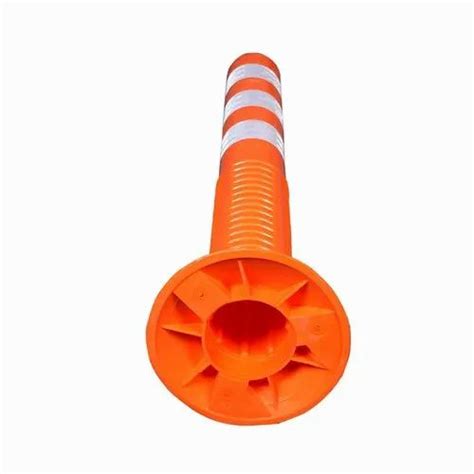 Orange White Pvc Flexible Spring Post For Road Safety Feet At