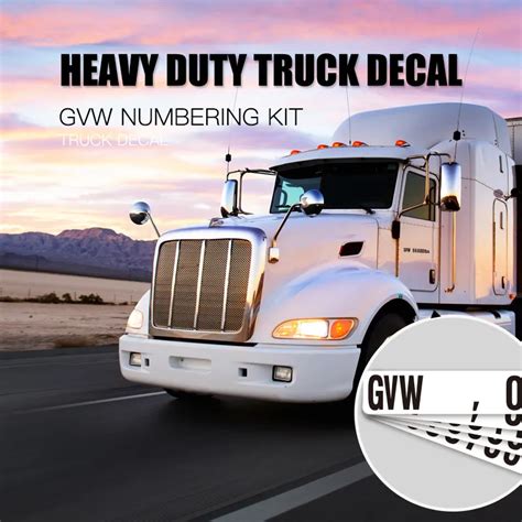 Heavy Duty Gross Vehicle Weight Decal Set Truck Decal Sign Gvw