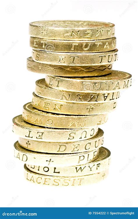 British Pound Coins stock photo. Image of english, stack - 7554222