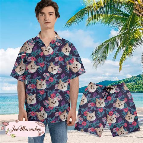 Custom Cat Hawaiian Shirt Personalized Photo Hawaiian Shirt Etsy