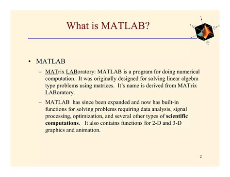 Introduction To Matlab Ppt