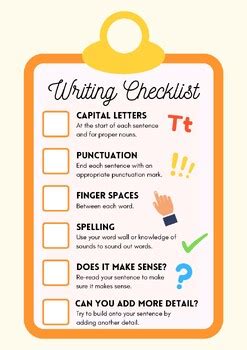 Writers Checklist by The Classrom Creative | TPT 