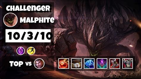 Malphite S Gameplay Challenger Top Korean Youtube