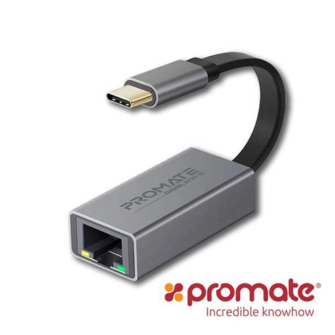 Promate USB Type C to Ethernet 乙太網路轉接器 GIGALINK C PChome 24h購物