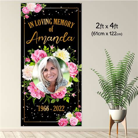 Personalised In Loving Memory Funeral Wake Memorial Door Wall Photo