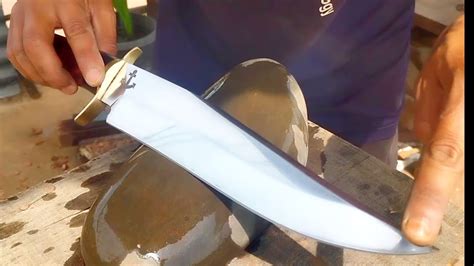 Making A Custom S Guard Leaf Spring Bowie Knife YouTube