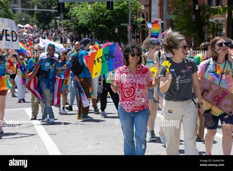 Boston Massachusetts USA June 8 2024 Boston Gay Pride Parade Through The Streets Of Boston