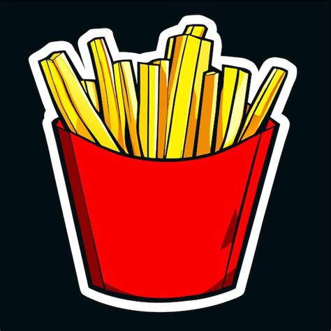 Premium Vector Realistic French Fries In Red Paper Box