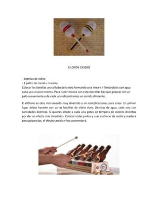 Instrumentos musicales con materiales reciclables para niños PDF