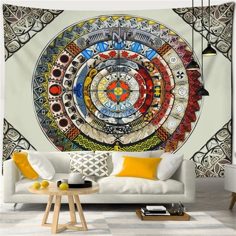 Mandala Tarot Tapestry Wall Hanging Boho Zodiac Star Plate Sun And Moon