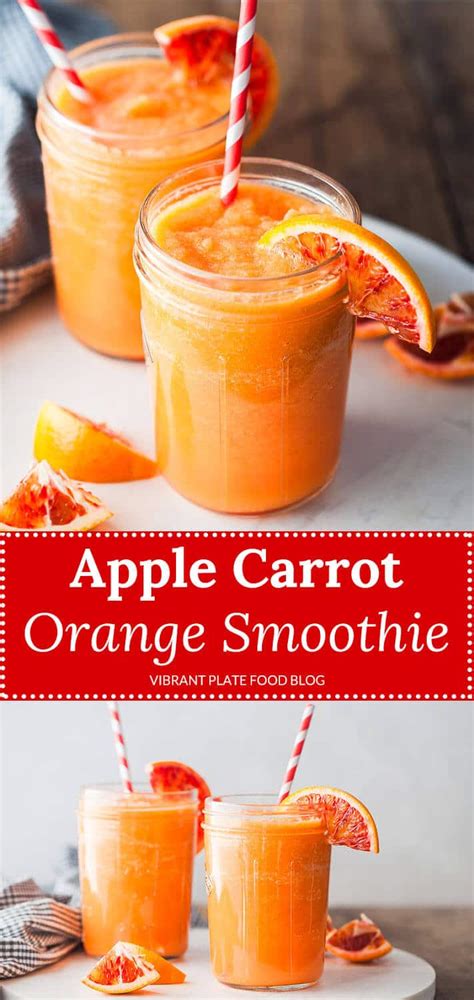 Apple Carrot Orange Smoothie Vibrant Plate