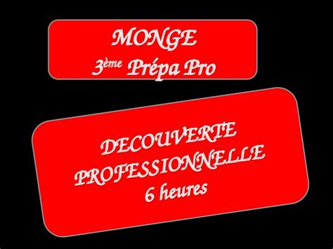 Ppt Decouverte Professionnelle Heures Monge Me Pr Pa Pro