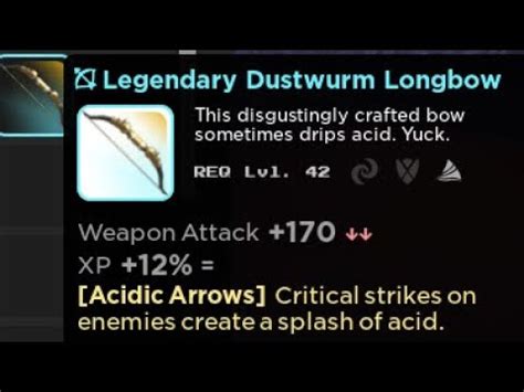 Legendary Dustwurm Longbow Roblox Vesteria YouTube