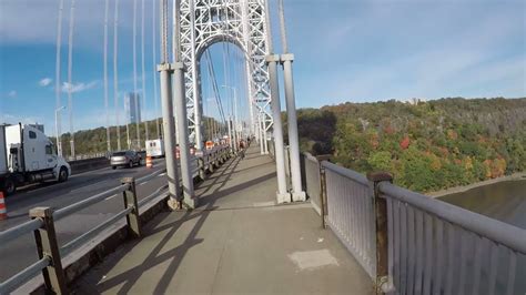 Cycling George Washington Bridge North Sidewalk From Nyc To Fort Lee