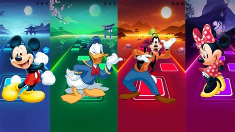 Mickey Mouse VS Donald Duck VS Goofy VS Minnie Mouse Tiles Hop YouTube