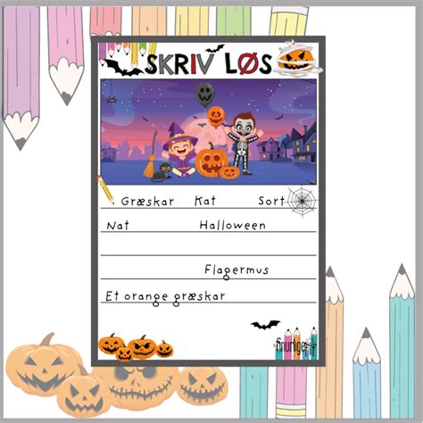 Skrive Stavef Rdighedstr Ning For B Rn I Halloween Tema