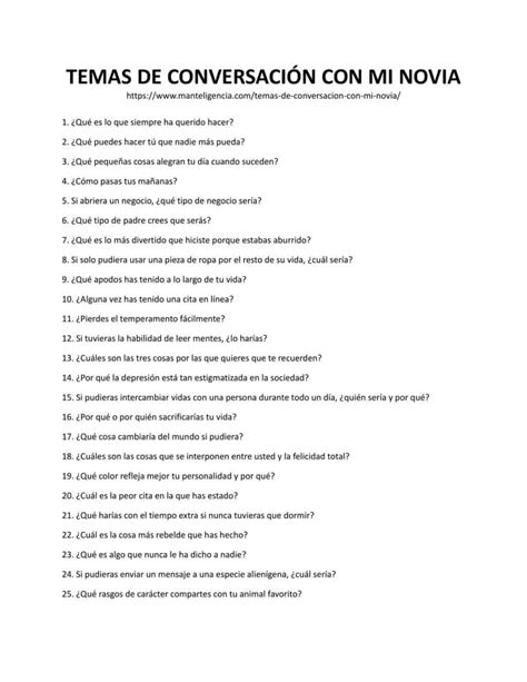 Lista Descargable Y Imprimible De Tema De Conversaci N Perfecto Para Tu