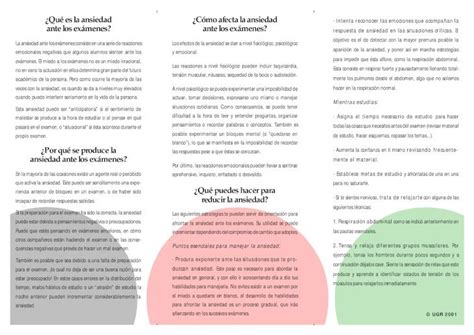 Pdf Qu Es La Ansiedad Ante Los Ex Menes Por Qu Se Produce La