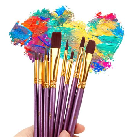 Nylon Hair Watercolor Oil Painting Brushes Acrylic Paints Acrylic