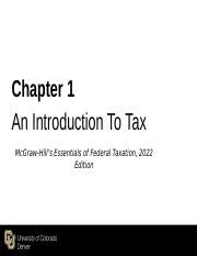 Chapter 1 Pptx Chapter 1 An Introduction To Tax McGraw Hill S