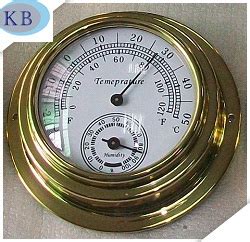 Dial Thermo Hygrometer Brass Case Dial 95mm Dial Thermo Hygrometer