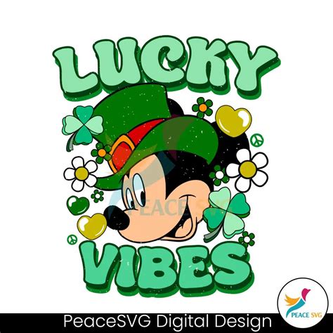 Lucky Vibes Mickey Disneyland Patricks Day Svg Instant Download Peacesvg