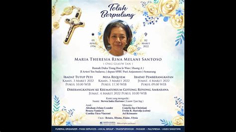 Misa Requiem Alm Maria Theresia Rina Melani Santoso Maret