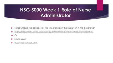 Ppt Nsg Week Role Of Nurse Administrator Powerpoint