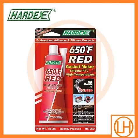 Hardex High Temperature 650F Red Silicone RTV Gasket Maker RS 650