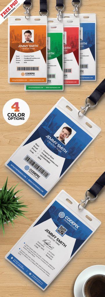 Vertical Identity Card Templates Psd Psdfreebies