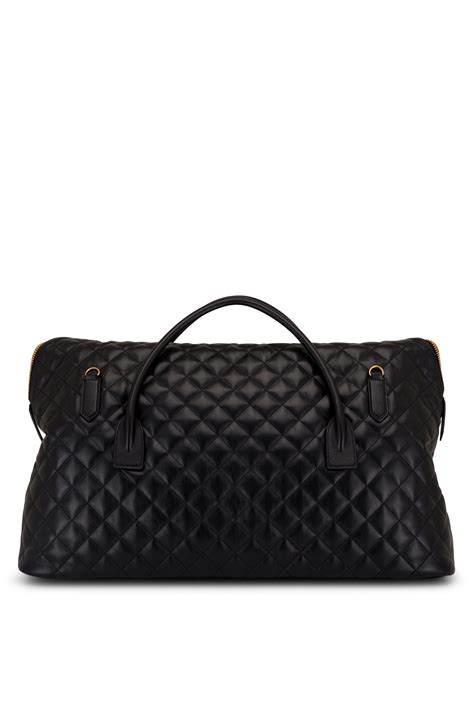 Saint Laurent Es Black Quilted Leather Giant Travel Bag