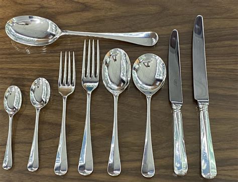 Sterling Silver Rattail Pattern Cutleryflatware Carrs Of Sheffield Bada