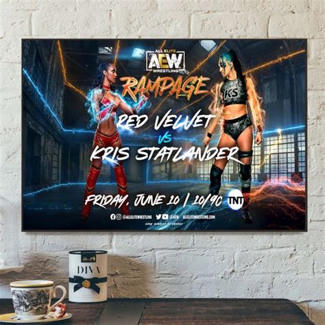 WWE All Elite Wrestling AEW Rampage Red Velvet vs Kris Statlander Home Decor Poster Canvas ...