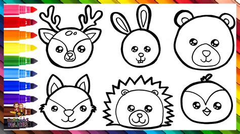 Dibuja y Colorea Animales Del Bosque Arcoiris Dibujos Para Niños