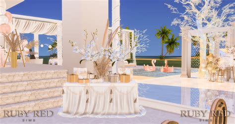 Sims 4 July Beach Wedding Venue New Cc Set Ruby Red Sims