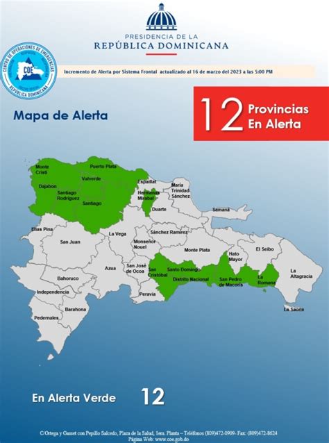 Centro De Operaciones De Emergencias Coe Ampliación Alerta Verde