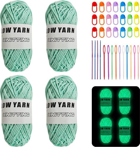 Amazon Rolls Glow In The Dark Yarn Yards Crochet Yarn Glow