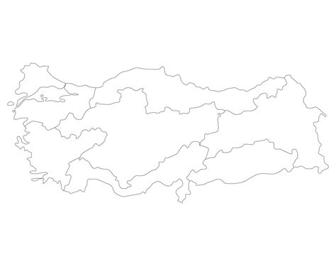 Turkey map with main regions. Map of Turkey 33022929 PNG